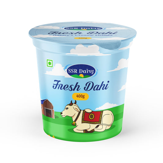 Freshly Cultured Cow Milk Dahi – 100% Pure – 400g