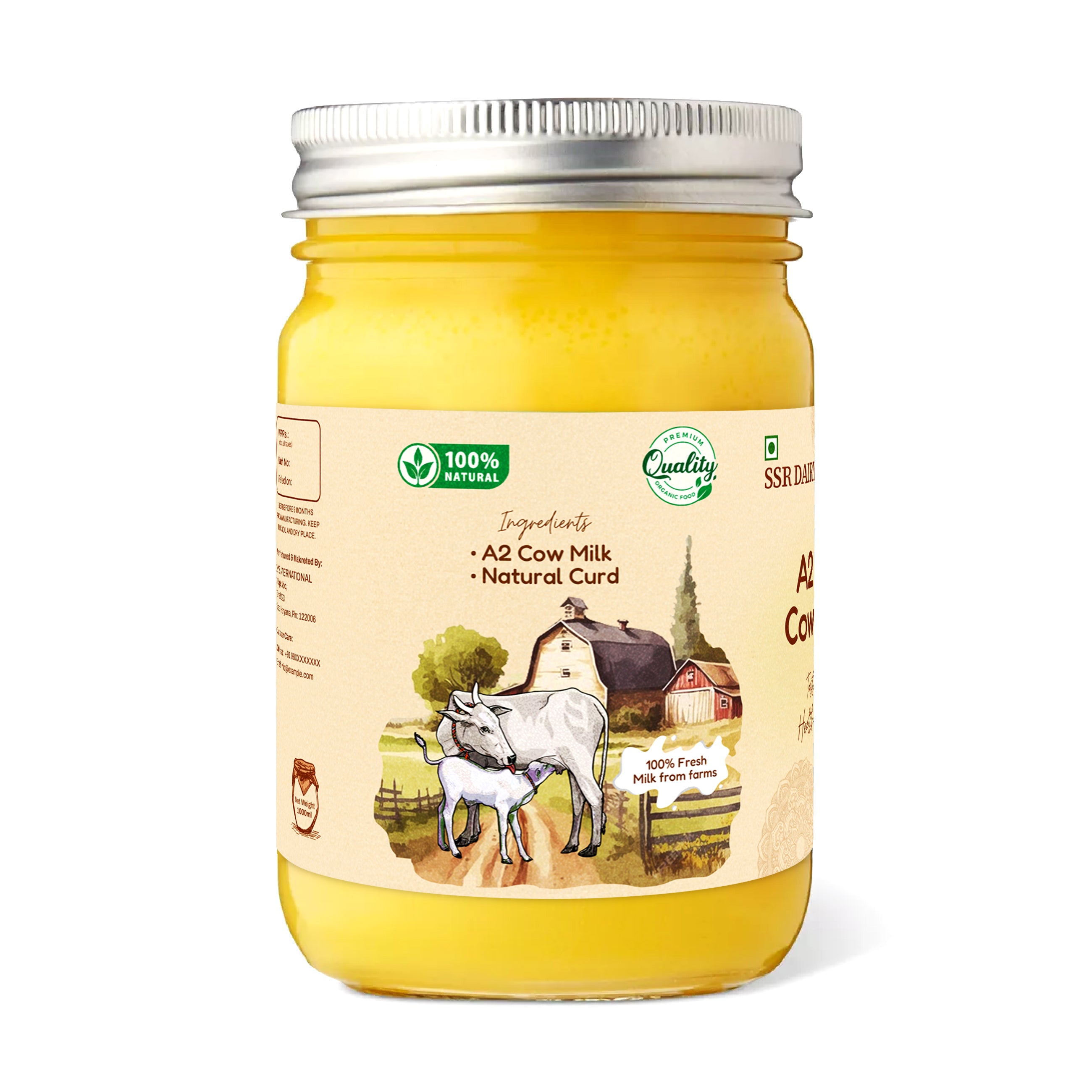 Cow Ghee (Clarified Butter) – 100% Pure